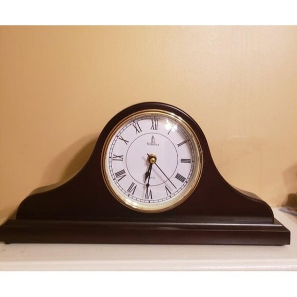 New Mantel Clock Battery Operated - Wooden Mantle Clock for Living Room Decor - Picture 2 of 2